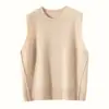 Chaleco de Punto de Cachemir con Cuello Redondo Nuevo para Principios de Otoño Color Sólido Sin Mangas Chaleco para Mujer de Corte Holgado Adelgazante Chaleco Pulóver