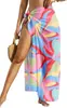 2026 Nuevo Traje de Baño Transparente para Mujer Sarong de Talla Única para Todos los Trajes de Baño Cubre-Traje Estampado Floral de Verano Gasa