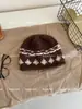 Parque para Perros|Gorro de Lana Tejido Fair Isle a Cuadros Versátil para Otoño/Invierno Clima Frío Colores Mixtos Diseño de Doble Capa Hace que la Cara Parezca Más Pequeña