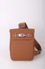 Nuevo Modelo 2025 Togo Piel de Vaca Capa Superior Cuero Genuino Kelly Bolso de Pecho Bolso de Cintura Bolso Cruzado de Hombro Unisex de Gama Alta