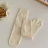 Calcetines Caídos Suxinaimin para Mujer, Calcetines de Algodón de Color Sólido para Otoño e Invierno, Estilo Coreano de Moda, Simples, Versátiles, Calcetines Largos