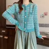 Nuevo Cárdigan de Punto para Mujer Primavera y Otoño, Estilo Chanel, Elegante, Ajustado, Abrigo Suéter Corto para Figuras Pequeñas, Moderno