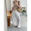 Nuevos Pantalones Rectos con Cordón Estilo Perezoso Coreano Dongdaemun para Primavera/Verano 2026 con Caída que Cubre la Cadera