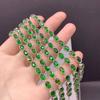 Pulsera de Diópsido Verde Natural Plata s925 Chapada en Oro Gema Incrustada Pulsera Joyería de Plata Joker Estilo Japonés y Coreano para Mujer