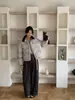 Estilo Coreano Simple Chaqueta de Plumas de Pato Amarilla Versión Coreana para Mujer Estilo Casual Engrosada Cálida Cuello Alto Sensación Hinchada Abrigo de Pan Tendencia