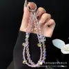 Cadena Colgante para Teléfono Móvil Estilo Tweed Hecha a Mano Cadena Corta de Teléfono Móvil con Cuentas de Cristal Aleación Botella de Perfume Doble Capa Cadena Colgante DIY Venta al por Mayor