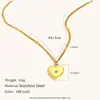 Moda Europeia e Americana Transfronteiriça Nicho Versátil Pingente Aço Inoxidável Banhado a Ouro 18K Mini Zircônia Coração Flor de Mês Colar