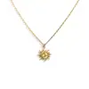 Joias Estilo Europeu e Americano Acessórios Pingente de Ouro Colar, Colar com Pingente de Flor Coração Sol de Aço Inoxidável Versátil da Moda