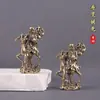 Adornos de Latón Puro de Ciervo, Fortuna y Longevidad para Sala de Estar, Oficina, Escritorio, Tienda, Empresa, Decoración del Hogar Estilo Chino