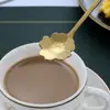 Cuchara de Flor de Cerezo de Acero Inoxidable Cuchara Dorada Creativa de Souvenir Cuchara para Remover Café Cuchara de Nido de Pájaro para Postre Regalo