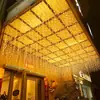 Luces de Tira de Hielo LED Luces de Cortina Solares Luces Coloridas para Exteriores Luces de Cascada Luces de Cadena de Cielo Estrellado Luces Navideñas para Centro Comercial