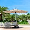 Guarda-Sol Externo de Três Braços para Pátio, Jardim, Terraço, Guarda-Sol Central com Manivela, Guarda-Sóis de Feira de 4,5m com Proteção UV
