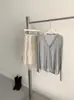 Cárdigan de Modal Tencel Seda Primavera y Verano Ligero Estilo Coreano Algodón Amigable con la Piel Lana Tejido Superior de Manga Larga Abotonado para Mujer