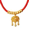 Collar Ajustable de Año Nuevo para Mascotas (Gatos y Perros), Candado de Longevidad, Hilo Rojo de Paz y Felicidad, Cuentas Doradas, Accesorios para Mascotas, Collar para Cachorros