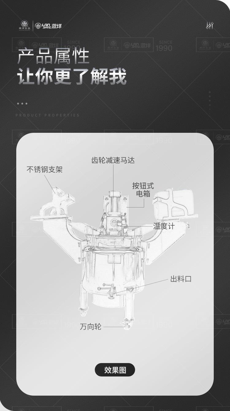 南洋搅拌桶——侧边过滤进料，电加热，