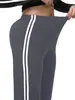 Conjunto de Duas Peças de Jaqueta Longa com Zíper Colorida Contrastante Preto e Branco Elástica Slim Fit Roupa Esportiva ao Ar Livre para Yoga Conjunto de Yoga Feminino
