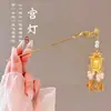 Pasador de Flor con Borla Estilo Antiguo para Mujer, de Alta Gama y Elegante, Versátil Pasador Hanfu, Pasador para Moño en la Parte Trasera de la Cabeza