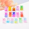 Japonés y Coreano Nuevo Brillo de Dos Colores Caricatura Oso Dulce DIY Accesorios de Resina Material de Relleno Transparente para Funda de Teléfono Móvil