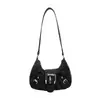 Bolso punk con remaches para motocicleta, bolso de axila estilo biker, bolso cruzado retro moderno europeo y americano para mujer, bolso de hombro y2k