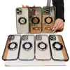 Adecuado para iPhone 15 Pro Max, Diseño de Lupa, Funda Magnética para Teléfono, Funda Suave Galvanizada de Cobertura Total, Anticaídas para Apple 15