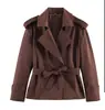 2026 nuevo ZA AliExpress más vendido estilo europeo y americano de color liso para mujer, chaqueta corta, gabardina
