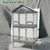 Jaula para Pájaros de Acero Inoxidable 304, Jaula Grande para Loros, Pequeña Cotorra del Sol, Myna, Periquito, Villa de Lujo para Pájaros con Vidrio Templado