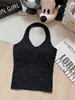 6227# Top Cropped de Renda com Alça no Pescoço Estiloso para Meninas Afiadas Modelador de Cintura Afinando Peça de Roupa Externa com Sutiã Embutido Lindo Top de Base para as Costas