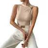 Camiseta sin mangas de verano transfronteriza nueva, estilo europeo y americano, para mujer, corte ajustado, moderna, versátil y elegante, ropa para mujer