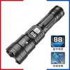 Lanterna de Luz Forte P50 Transfronteiriça Recarregável Zoom Telescópico Luz de Trabalho Display Elétrico Digital Lanterna Portátil Longa Duração da Bateria