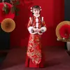 Traje Tang de terciopelo para niñas otoño e invierno falda Ru marea nacional niñas festivo ropa china falda de actuación conjunto de dos piezas una generación de pelo