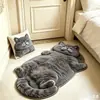 Alfombra de Piso de Felpa de Imitación de Dibujos Animados, Linda y Adorable Alfombrilla Absorbente para Pies de Baño Doméstico Amigable con Mascotas, Alfombra Resistente al Desgaste de Secado Rápido Antideslizante para Baño
