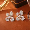 Brincos de Flor Vazada Estilo Europeu e Americano Brincos Simples Exagerados Retrô Franceses Joias de Estilo para Férias Femininas
