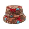 2024 Otoño e Invierno Transfronterizo Nuevo Sombrero de Cubeta Cálido Grueso Bohemio Geométrico Graffiti Lana de Cordero Sombrero de Pescador para Hombres y Mujeres
