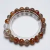 [Historias Antiguas] Pulsera de Cristal Blanco Natural para Mujer Versátil de Alta Calidad Oro Negro Súper Dorado Lámina de Oro Pulsera de Carpa al Por Mayor
