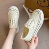 Zapatos de Lona Elásticos Slip-On de Suela Gruesa 2025 Verano Nuevo Versátil Transpirable Casual Ligeros Zapatos Blancos Tenis para Hombre