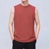 Colete de Algodão Puro Masculino Verão Solto Faixa Esportiva Ombro Largo Cor Sólida Moletom Fitness Basquete Camiseta sem Mangas de Algodão Puro
