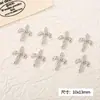 Accesorios para Uñas con Forma de Cruz, Diseño Simple de Aleación, Cruces para Uñas Color Dorado y Plateado, Decoraciones Metálicas para Uñas al por Mayor