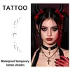 Estampagem a Quente Cruzada Adesivos de Rosto de Halloween Adesivos de Tatuagem Homens Mulheres Estilo Europeu Americano Adesivos de Maquiagem Impermeáveis Duradouros Lua Crescente Estrelas Corações