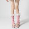 Meias cobrem estilo ballet feminino fiozinho renda felpudo meias primavera e verão finas estilo puro cor dopamina cobre perna tubo longo