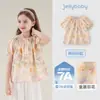 Camisa de Bebé Niña Jerry 2026 Verano Nuevo Estilo Niños Grandes Manga Corta Estampada Top de Bebé Algodón Puro Ropa de Verano para Niños