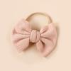 Nuevos accesorios para el cabello para niños transfronterizos, diadema de lazo grande de tela plisada para bebés europeos y americanos, banda para el cabello estrecha de nailon súper suave