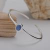 Collar Minimalista de Color de Moda Plata de Ley S925 Engastado con Jaspe Natural Cianita Ojo de Tigre Perla Blanca para Mujer
