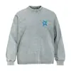Camiseta de manga comprida com estampa de estrela de cinco pontas para homens, corte solto, estilo de rua americano, top casual de outono com gola redonda