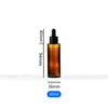 Botella de Vidrio Transparente Marrón de Hombros Rectos Botella para Aceite Esencial en Stock Botella Dispensadora de Loción Frasco Cuentagotas con Cabeza de Plástico Esmerilado Botella para Esencia