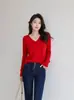 Otoño Invierno Nuevo Cuello en V Manga Larga Jersey Ropa de Punto para Mujer Tallas Grandes Ropa para Mujer Top Venta Caliente Transfronteriza Pedido de Comercio Exterior