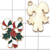 Mezcla 30 Aleaciones de Metal para Goteo de Aceite Navideño para Pulseras y Collares DIY, Accesorios de Joyería de Papá Noel, Muñeco de Nieve, Cascabeles, Alce