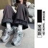 Calça de Moletom Cinza para Mulheres, Primavera, Outono, Inverno 2026 Novo Estilo, Calça Larga Reta High Street, Calça de Moletom Casual Versátil Estilo Americano