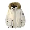 Roupa de Trabalho Outdoor Estilo Montanha com Gola de Pelo, Jaqueta de Algodão Grossa de Inverno Unissex, Casaco Quente com Gola de Pelo