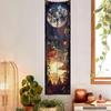 Tapiz Largo Comercio Exterior Sol y Luna Flor Fondo Pintado Tela Colgante Decoración Habitación Dormitorio Arte Estético Tela Colgante Tapiz