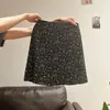 Saia Curta Preta Estilo Coreano Doce Linha A para Mulheres, Novo Estilo de Verão, Cintura Alta, Emagrecimento, Elegante Saia Floral para Figuras Baixas